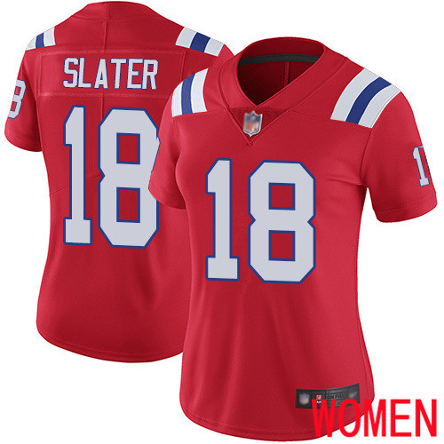 New England Patriots Football #18 Vapor Limited Red Women Matthew Slater Alternate NFL Jersey